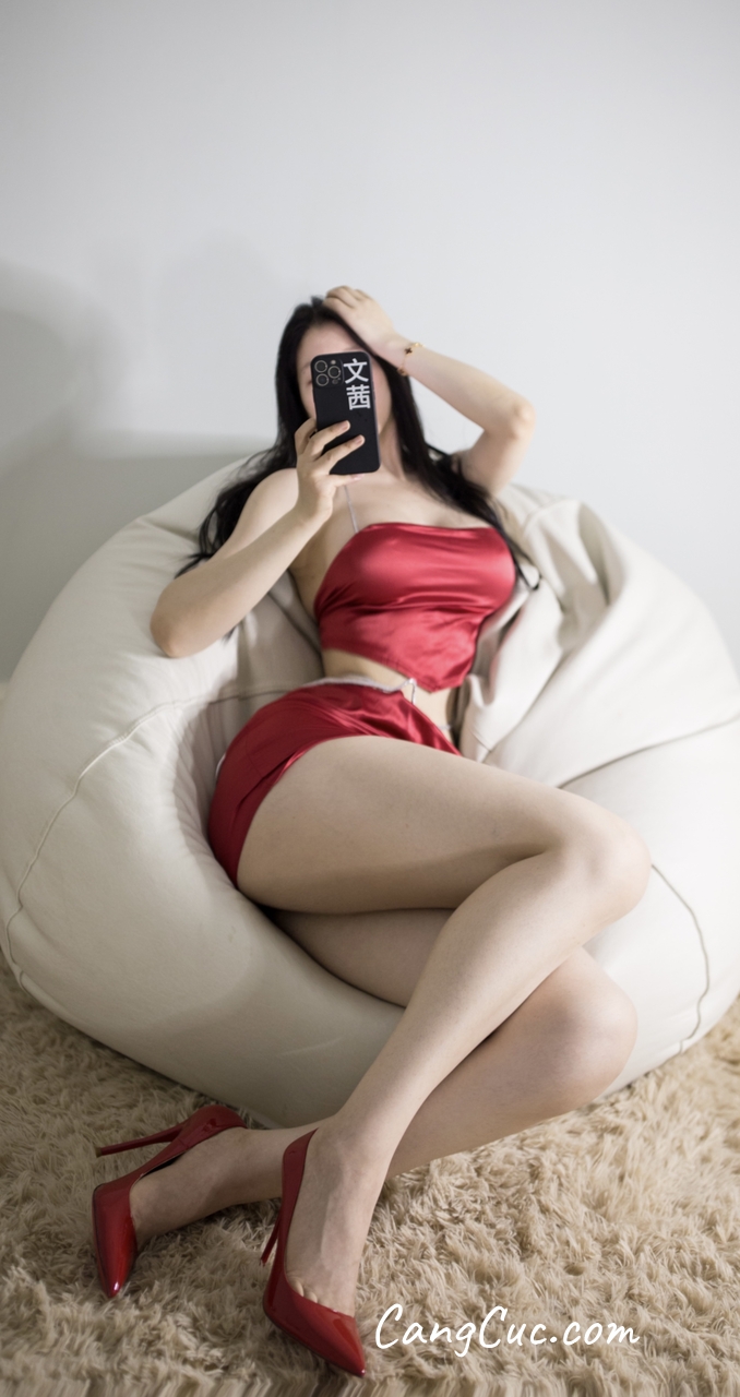 文茜cool – 红色包臀裙